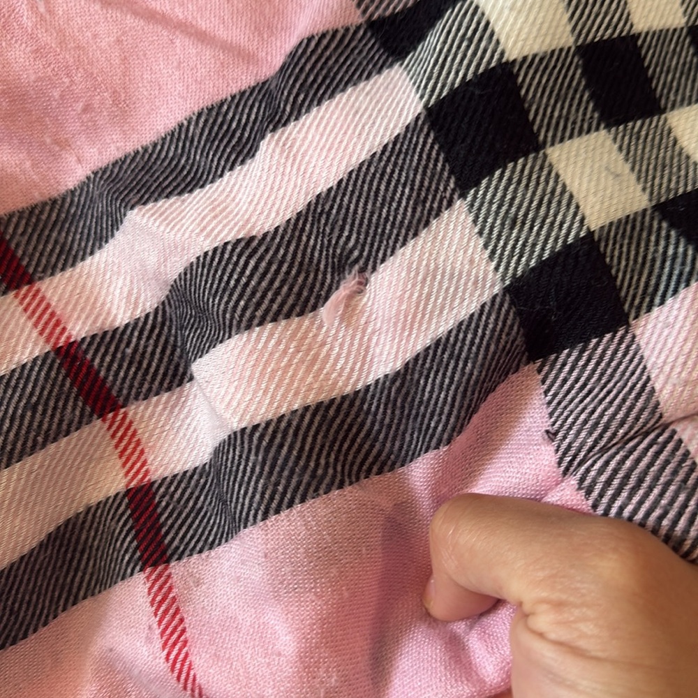 Burberry Pink and Black Tartan Scarf - Picture 4 of 6